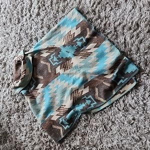 Rhonda Stark Teal & Brown Poncho